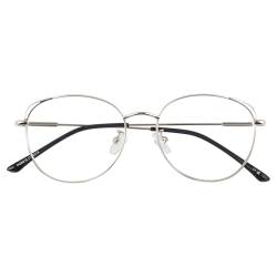 LINVO Brille Ohne Stärke Damen Klassische Metallgestell Brillenfassung Vintage Brille Katzenauge Fake Brille von LINVO