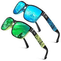 LINVO Polarisiert Sonnenbrille Herren Damen Verspiegelt Klassisch Sportbrille UV400 Schutz Fahren Angeln CAT 3 CE von LINVO