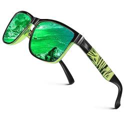 LINVO Polarisiert Sonnenbrille Herren Damen Verspiegelt Klassisch Sportbrille UV400 Schutz Fahren Angeln CAT 3 CE von LINVO