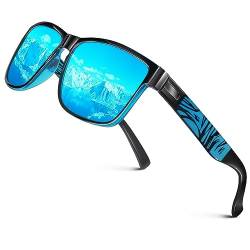 LINVO Polarisiert Sonnenbrille Herren Damen Verspiegelt Klassisch Sportbrille UV400 Schutz Fahren Angeln CAT 3 CE von LINVO