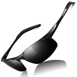 LINVO Polarisiert Sonnenbrille Herren Verspiegelt Sportbrille Ultraleichte Al-Mg UV400-Schutz Männer Fahrerbrille Cat 3 CE von LINVO