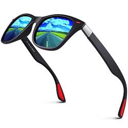 LINVO Polarisierte Sonnenbrille Herren Damen, Retro Dunkle 100% UV Schutz für Autofahren Angeln Laufen von LINVO