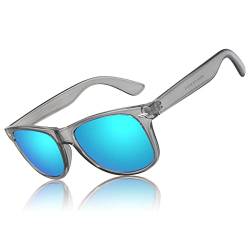 LINVO Sonnenbrille Herren Damen Polarisiert Retro Stil Rechteckig Vintage Klassisch Unisex UV400 Cat 3 CE von LINVO