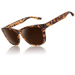 LINVO Sonnenbrille Herren Damen Polarisiert UV400 Klassisch Retro Eckig Sonnenbrille Verspiegelt für Fahren Angeln CAT 3 CE von LINVO