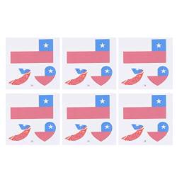 LIOOBO 25 Blätter Flagge Tattoo Aufkleber Weltmeisterschaft Temporäre Tätowierung Wasserdicht Nationalflagge Aufkleber Gesicht Körperkunst Aufkleber (Chile) von LIOOBO