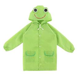 LIOOBO Kinder Regenmantel mit Frosch Muster Kapuze wasserdichte Regen Jacke Regen Poncho Camping wandern Angeln zubehör Cartoon Regenmantel für Kinder höhe 80-130 cm (grün) von LIOOBO