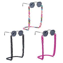 LIPIODOL 3 Stück Brillenketten Acryl Brillenkette Brillenkettenhalter mi t Verstellbar Gummischlaufe auf Sonnenbrillen Band Brillen Halter Kette für Brillen und Sonnenbrillen von LIPIODOL