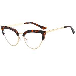 LIPIODOL Blaulichtfilter Brille Anti Blaulicht Brillen Ohne Stärke Anti-Müdigkeit Anti-Blaulicht UV-Schutz Retro Katzenauge Brillenfassung von LIPIODOL