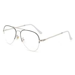 LIPIODOL Blaulichtfilter Brille Damen Herren Metall Frame Anti-Blaulicht Gläser UV Schutz Klassische Metallgestell Brille von LIPIODOL