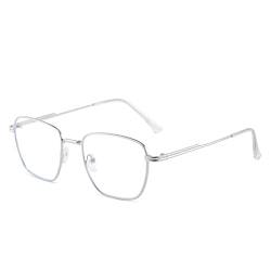 LIPIODOL Blaulichtfilter Brille Retro Glasrahmen-Ebenenspiegel ohne sehstärke Metallgestell Brille mit Brillenetuis und Brillenputztuch von LIPIODOL