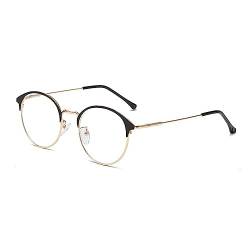 LIPIODOL Brille mit Blaulichtfilter Clear Rund Computerbrille ohne Sehstärke Blaulifilter Computer Brille UV400 Blaulicht Schutzbrille Retro Metallgestell Brillenfassung von LIPIODOL