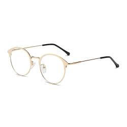 LIPIODOL Brille mit Blaulichtfilter Clear Rund Computerbrille ohne Sehstärke Blaulifilter Computer Brille UV400 Blaulicht Schutzbrille Retro Metallgestell Brillenfassung von LIPIODOL