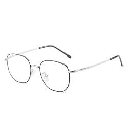 LIPIODOL Computerbrille Blaulichtfilter Brille Ohne Stärke Blue Light Glasses Metall Frame Runde Retro Brille Damen Herren Unisex von LIPIODOL