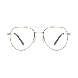 LIPIODOL Metallgestell Brillenfassung Dekobrillen Blaulichtfilter Brille Ohne Stärke Anti-Müdigkeit Anti-Blaulicht UV-Schutz Damen Herren Unisex von LIPIODOL