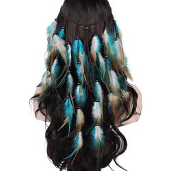 Böhmisches Haarband Mit Feder Dekoren Ethnisches Perlen Stirnband Für Mädchen Festival Rollenspiel Halloween Party Ethnische Stirnbänder Für Frauen von LIUASMUE