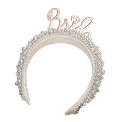 Künstliches Stirnband Für Hochzeitsfeier Eleganter Haarreif Für Frauen Brautparty Geschenk Junggesellinnenabschied Kopfbedeckung Hochzeitsparty Stirnband von LIUASMUE