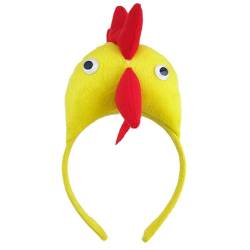 Mädchen Stirnbänder Lustige Huhn Kopfbedeckung Breites Haarband Tragen Cartoon Haarband Geburtstag Party Stirnband von LIUASMUE