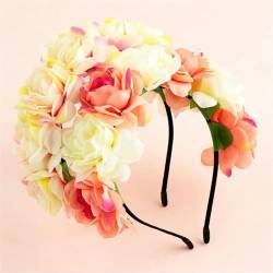 Frauen Blume Stirnband Braut Hochzeit Party Headhoop Damen Mädchen Kopfschmuck Böhmen Strand Kopfbedeckung Haar Zubehör von LIUBI