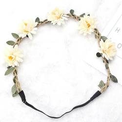 Frauen Hochzeit Blumen Stirnband Mädchen Boho Blumen Kopfbedeckungen Kinder Stirnbänder Haarschmuck Braut Kranz Strand Girlande von LIUBI