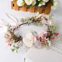 Frauen Mädchen Blume Stirnband Braut Blume Krone Haarband Haar Zubehör Hochzeit Party Frühling Böhmen Kranz Kopfschmuck Kopfbedeckung von LIUBI