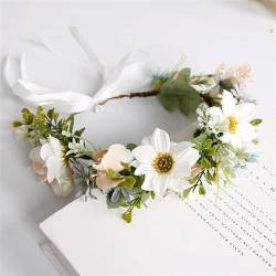 Frauen Mädchen Blume Stirnband Braut Blume Krone Haarband Haar Zubehör Hochzeit Party Frühling Böhmen Kranz Kopfschmuck Kopfbedeckung von LIUBI