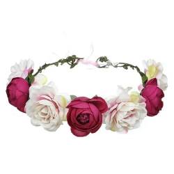 Frauen Mädchen Blume Stirnband Braut Blume Krone Haarband Haar Zubehör Hochzeit Party Frühling Böhmen Kranz Kopfschmuck Kopfbedeckung von LIUBI