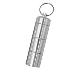 LIUJZZJ Pillendose Schlüsselanhänger Wasserdicht mit 3 Teilbaren Fächern Kleine Tablettendose für Unterwegs Pillenbehälter Silber von LIUJZZJ