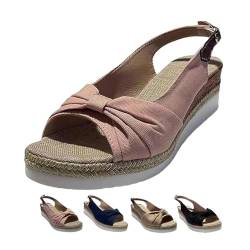 LIULJIND Women's Platform & Wedge Sandals,Summer Comfy Orthotic Sandals,Large Size Outdoor Non-Slip Casual Beach Shoes (Pink, Erwachsene, Damen, 38, Numerisch, EU Schuhgrößensystem, M) von LIULJIND