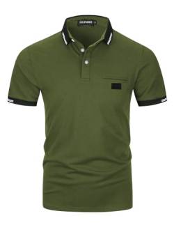 LIUPMWE Poloshirt Herren Kurzarm Polohemd Slim Fit Basic Golf Polo Baumwolle Männer T-Shirt Sommer,3XL,Grün-New von LIUPMWE