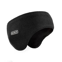 LIUPUUDLY Herren Sport Stirnband Ohrenwärmer Elastische Winddicht Ohrenschützer Headband für Radsport Fahrrad Wandern (Schwarz) von LIUPUUDLY