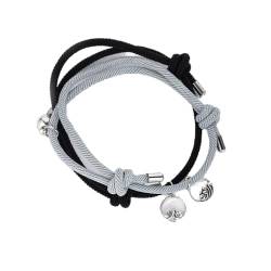 LIUYUYOUGO YOUHU Freundschaftsarmband,Paar Magnetic Armband Set Handgemachte Freundschaft Armband Gegenseitige Anziehung Grau/Schwarz Seil Mode Schmuck BFF Armbänder Geschenk von LIUYUYOUGO