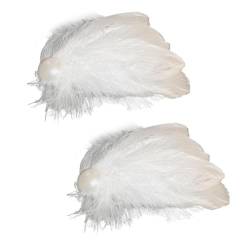 1 Paar Feder Haarspangen Weiß Feder Flügel Haarnadeln Haar Barrettes für Frauen 1920er Jahre Kopfschmuck Cosplay Party Haar Zubehör von LIUZHIPENG