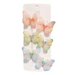 6 Stück/Packung Schmetterlings-Haarnadeln, Haarspangen, Haarspangen, süßer Haarschmuck, Regenbogen-Mode, Kopfbedeckung, Zubehör, Haar von LIUZHIPENG