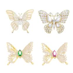 Schmetterlings-Broschen für Frauen, Strass-Brosche, Anstecknadeln, realistische Perlen-Broschen, Anstecknadeln, Schmetterling für Frauen, Gemischt von LIUZHIPENG