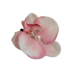 Süße Phalaenopsis-Blumen-Haarnadel, Bohemia-Design, Stoff, Blumenperle, Clip, Kopfschmuck, weiblich, süß von LIUZHIPENG