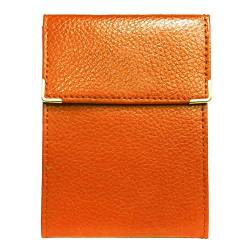 LIVAN - Scheckheft, lang, faltbar, linke Ferse mit Kreditkarte, kompakt – aus Leder, Orange, one size, Klassisch von LIVAN