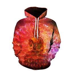 LIVBH Unisex Hoodie Unisex Hoodies Neuheit Buddha Print 3D Patternv Kapuzenpullover mit Tasche,Buddha-6,m von LIVBH