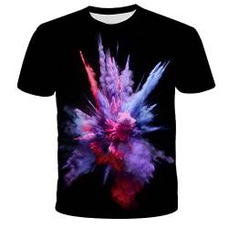 Unisex 3D Druck Lustige Grafik T Shirt Graffiti-T-Shirts mit 3D-Muster für Herren, grafische T-Shirts, lässiges Kurzarm-T-Shirt mit Rundhalsausschnitt, lustiges Freizeithemd,Graffiti-7,L von LIVBH