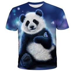 Unisex 3D T Shirts Für Herren Damen Unisex 3D Digital Printed Panda Muster Kurzarm T-Shirts für Männer Frauen,Panda-6,XL von LIVBH