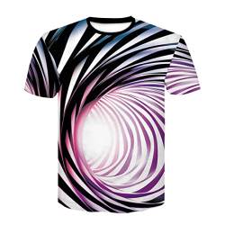 Unisex T Shirts 3D Drucken Kurzarm 3D-Druck, niedlich, cool, bunt, Unisex, Teenager, Erwachsene, leichtes Polyester-Rundhals-Kurzarm-T-Shirt,Strudel,m von LIVBH