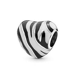 Fit Original Pandora Armband Charm 925 Sterling Silber Zebra Gestreifte Perlen Perlen Diy Schmuckherstellung von LIZHENG