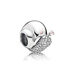 LIZHENG Fit Original Pandora Armband Charm 925 Sterling Silber Funkelnde Schnecke Für Kristallperlen DIY Schmuckherstellung von LIZHENG