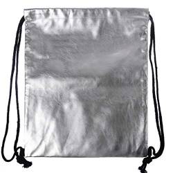 LIskybird Wasserdichter Rucksack mit Kordelzug aus PU-Leder für Damen, silber (Silber) - LIskybird von LIskybird