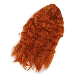 Damenhaarperücke, Atmungsaktiv, Schöne Gewellte Damen-Lockenhaarperücke, Elastisch, für Frauen zu Halloween (Schmutziges Orange) von LJCM