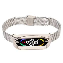 LJCM Smartwatch-Armband, Stilvolles, Flexibles, Verstellbares Smartwatch-Netzarmband für die Büroarbeit (Silver) von LJCM