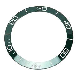 LJCM Uhrenlünettenring, Modischer Transparenter Zahlen-Keramik-Lünetteneinsatz für Uhrengeschäft für Uhrmacher (Weißer Charakter, grüne Rückseite) von LJCM