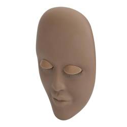 Wimpern-Mannequin-Kopf, Professionelle 6 Paar Austauschbare Augenlider, Multifunktionaler Wimpernverlängerungs-Mannequin-Kopf für das Make-up-Training (Kaffeefarbe) von LJCM
