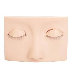 Wimpern-Mannequin-Kopf, Wimpern-Übungs-Mannequin, Leichtes Silikon-Trainingsgesicht mit Doppelten Schichten Ersetzten Augenlidern für Make-up (#1) von LJCM