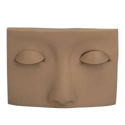 Wimpern-Mannequin-Kopf, Wimpern-Übungs-Mannequin, Leichtes Silikon-Trainingsgesicht mit Doppelten Schichten Ersetzten Augenlidern für Make-up (#3) von LJCM