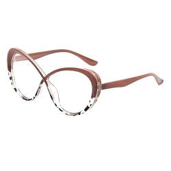 LJCZKA Blaulichtfilter Brille Damen Retro Brille Ohne Stärke Damen Katzenauge Blockieren Blaulicht Gaming Computerbrille von LJCZKA